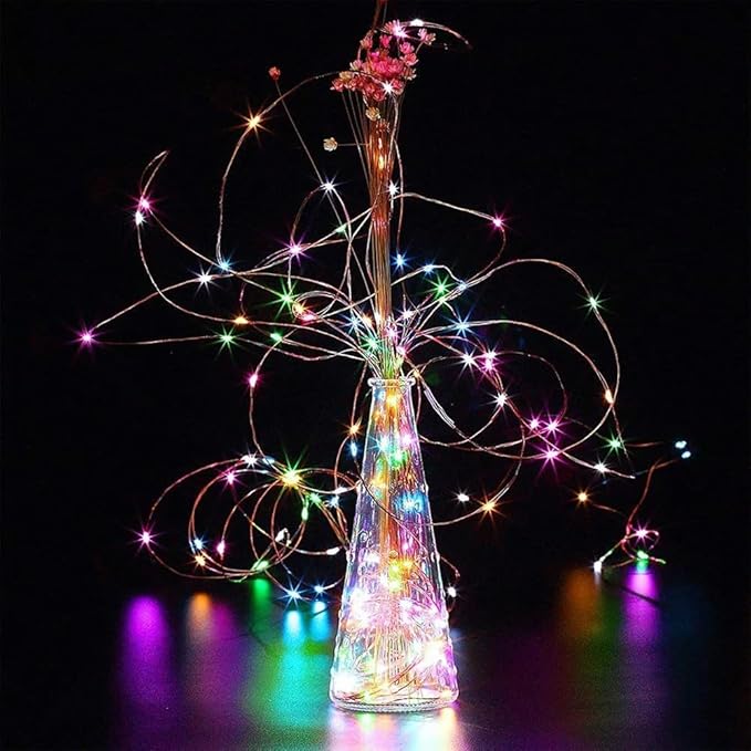 3 Pack USB Fairy Lights USB Powered String Lights Multi-Colored 2 Meters 20 lamp Beads Led Christmas Lights Fairy String Lights led Light String (Multi-Colored 2M)