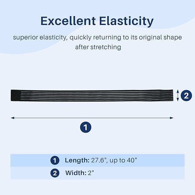Comfytemp Ice Pack Strap, Stretchable, Reusable, 27.6 x 2 in, 1pc, Ice Belt Extender Strap, Elastic Hook and Loop Extension Strap Adds Length to Most Ice Packs, Multiple Uses