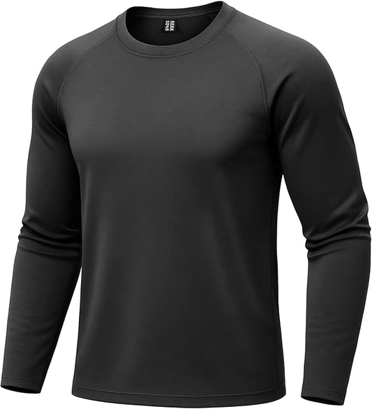 Boladeci Men's Thermal Underwear Tops Fleece Lined Base Layer Long Sleeve Shirts for Cold Weather