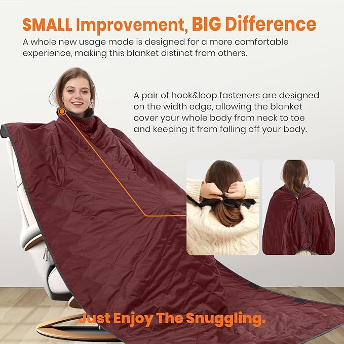 4-in-1 Large Outdoor Blanket - Waterproof & Windproof Thickened Warm Fleece Camping Blanket for Stadium, Hiking, Sporting Events - 81"x57", Packable (Antique Ruby)