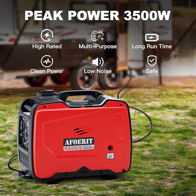 3500 Watt Inverter Generator Portable, Quiet and Lightweight Gas Generaror for Camping, Power Equipment Fuel RV Ready
