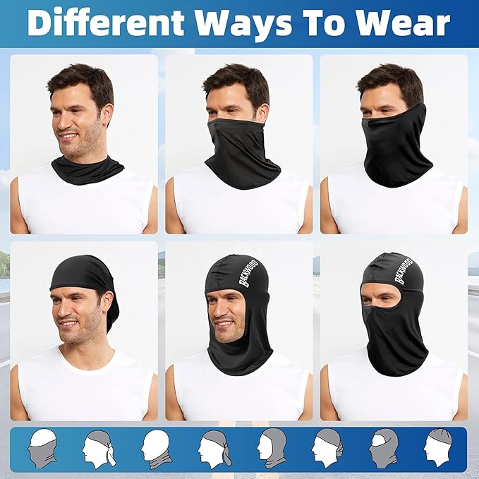 2 Pack Ski Mask Balaclava Face Mask, Breathable Face Cover Warm Windproof Neck Gaiter for Men Women Skiing Cycling Fishing