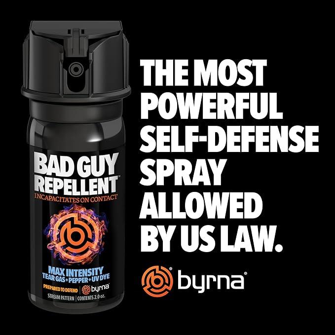 Byrna BGR MAX Pepper Spray + Tear Gas | Maximum Stopping Power | Attacker Tracker UV Marking DYE Technology | Military Strength Self-Defense Stream Spray