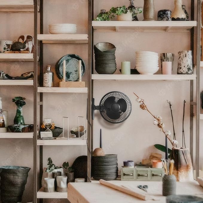 JOEY'Z 6 INCH - 2 Speed - Adjustable Tilt, Whisper Quiet Operation Clip-On-Fan - Black