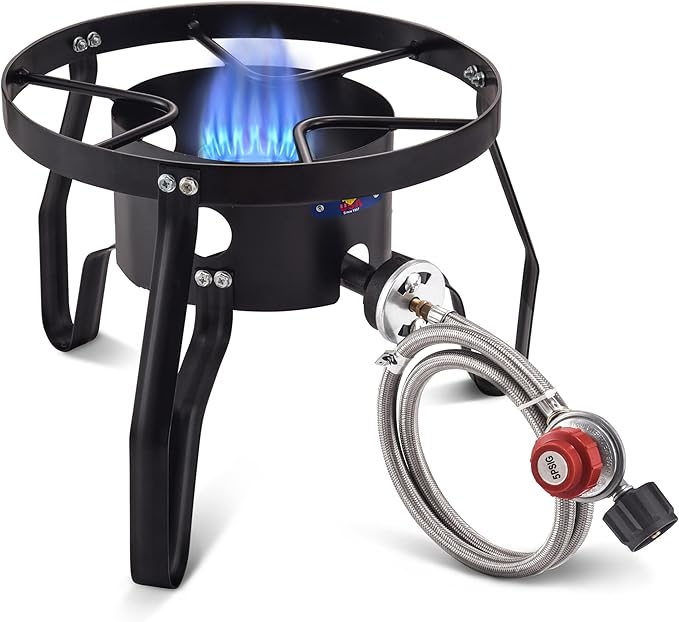 ARC 55,000BTU Propane Burner Camping Stove,Outdoor Gas Stove Burner Cooker for Cooking for Turkey Fry,Homebrewing,Crawfish Boil,and More!