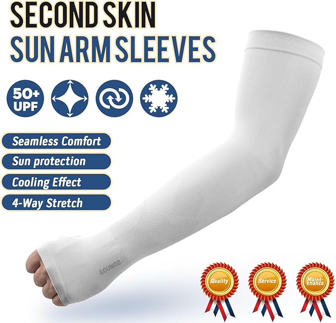 GOUNOD Gardening Sleeves to Cover Arms for Women with Thumb Holes-Sun Protection SPF Cooling Driving UV Blocking