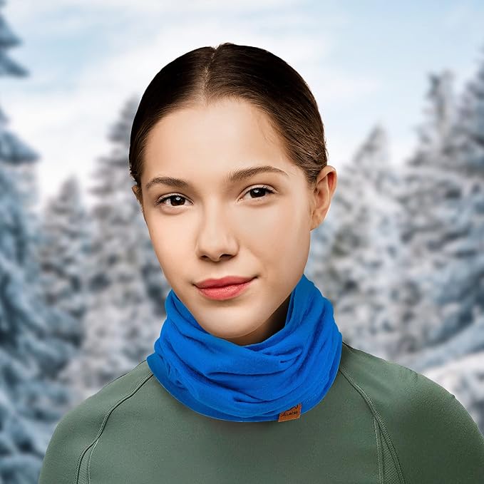 ACUSHLA 100% Merino Wool Neck Gaiter Ski Face Mask Scarf Neck Warmer for Men & Women All Weather