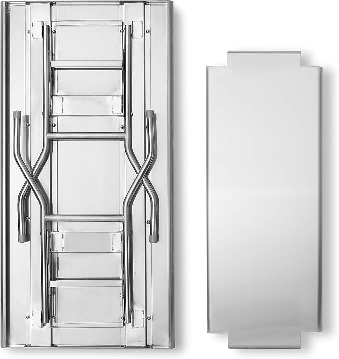 GRIDMANN Stainless Steel Folding Table 48 x 24 Inch with Under Shelf, NSF Kitchen Prep & Work Table