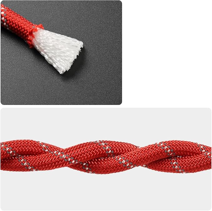 1/2 in x 16 ft Boat Marine Rope for Canyoneering, Floating, Fishing, Rafting, Camping, Hiking, Hunting, Anchor, Arborist Tree, Rafting, Rescue, Knotting Practice Nylon/Polyester Red