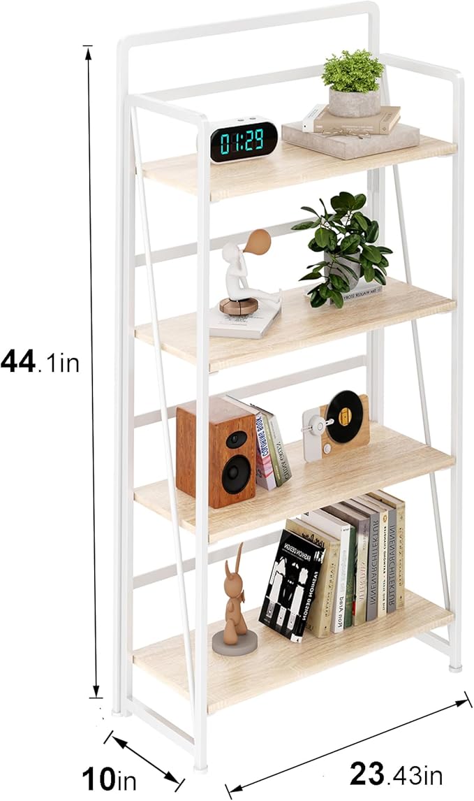 BHG No Assembly Folding Bookshelf for Living Room,Collapsible Book Shelf for Home Office, Portable Bookcase Storage Organizer Rack Shelves