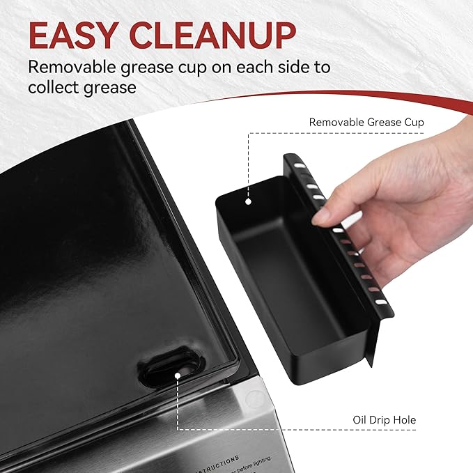 Royal Gourmet PD1305H 3 Burner Propane Gas Grill and Griddle Combo with Lid, 3-in-1 Grill Griddle Combo with 29,000 BTUs Output for Outdoor Cooking, 364 Sq. In. Cooking Area, Silver & Black