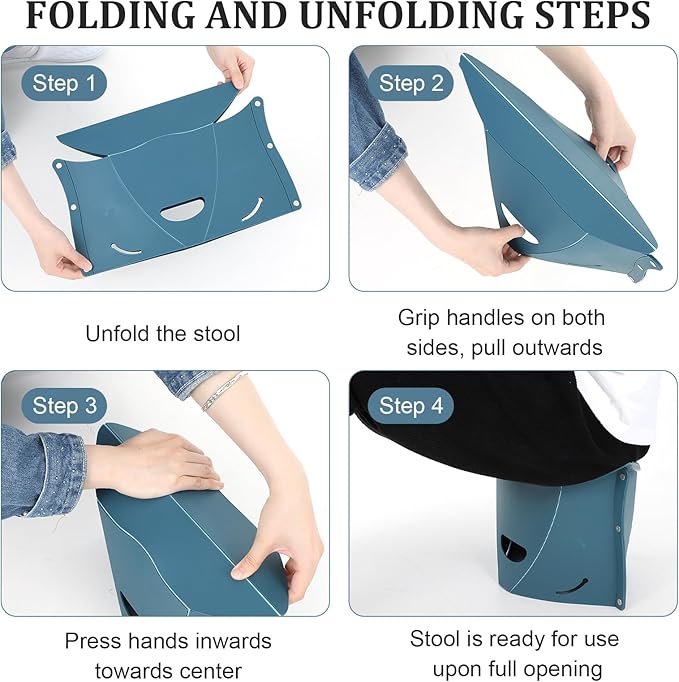 4Pcs Airplane Foot Rest for Long Flight, Lightweight RV Collapsible Stool for Camping, Multifunction Step Stool with Handbag Function for Outdoor Camping & Home & Office(Multicolor)
