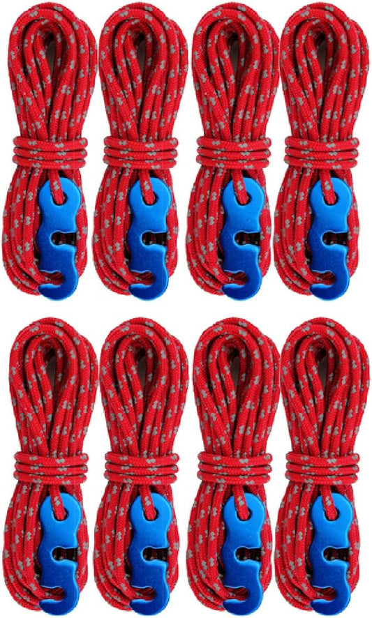 Azarxis Reflective Cord Pack Tent Guyline Rope High-Strength Lightweight with Aluminum Cord Adjuster for Tying Down Tarps, Camping Tent, Outdoor Packaging