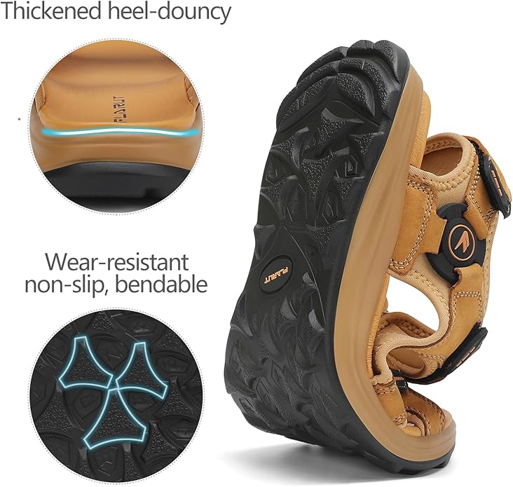 FLARUT Men's Sport Sandals Outdoor Hiking Sandal Open Toe Walking Sandals for Summer Beach Water Shoes