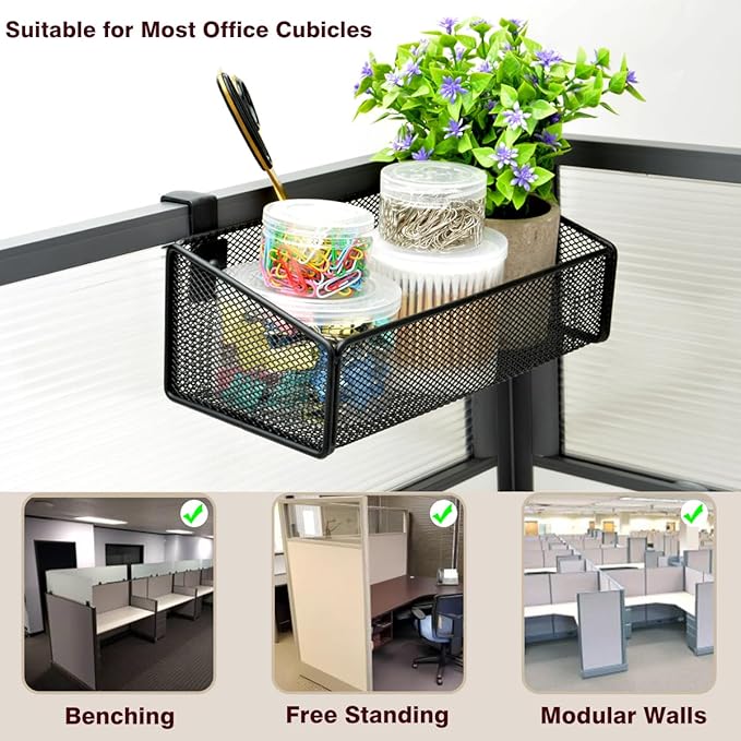 Bedside Shelf Bunk Bed Organizer Shelf Hanging Storage Metal Basket Phone Holder for Bedroom,Dorm,Office - Easy Use for Both Adult and Kids (Black)