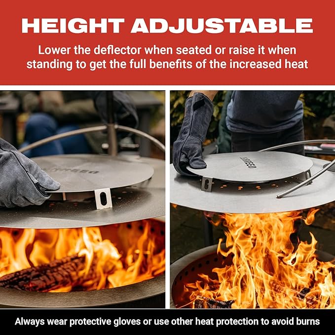 Breeo Smokeless Fire Pit Warmth Bundle (X Series 24 Corten Steel, Heat Deflector, Ash Shovel, & Lid) | 27.5 inch Smokeless Firepit for Outside | Ideal for Families