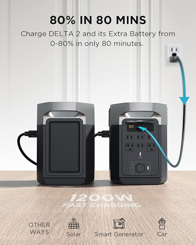 EF ECOFLOW Delta 2 Smart Extra Battery, 1024Wh LiFePO4 Expansion Battery for Power Station DELTA2