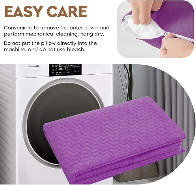 Small Shredded Memory Foam Pillow, Camping Pillow Travel Pillow - Compressible Medium Firm, Breathable Cover, Ideal Backpacking Hiking, Airplane and Car (Purple, S)