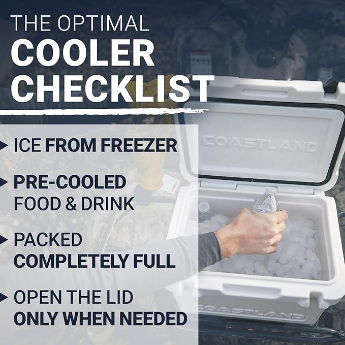 Coastland Bay Series Cooler Premium Everyday Use Insulated Rotomolded Cooler, Small Ice Chest for Tight Spaces, Soccer Games, & Tailgates