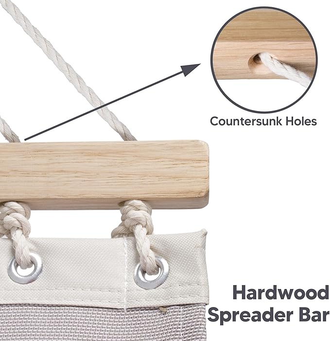 SUNCREAT Hammocks Two Person Tree Hammock, Heavy Duty Hammock for Poolside, Garden, Backyard, Patio, 450lbs Capacity, Gray Waves