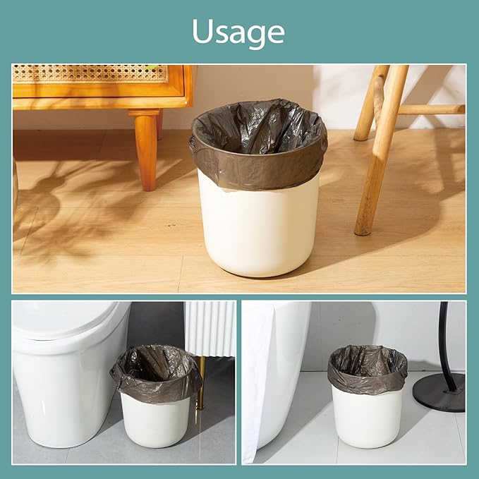 3 Gallon Small Trash Bags 100 Count Biodegradable Mini Garbage Bags Leakproof & Tear Resistant Trash Can Bin Liners Fit Bathroom, Office, Car, Diaper Pail Unscented Black