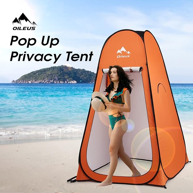 Oileus Pop Up Privacy Tent - Portable Shower Tent, Beach Changing Room, Camp Toilet, Instant Privacy Shelter - Camping, Beach, Hiking, Fishing