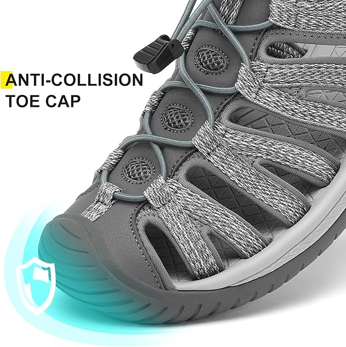 Dannto Women's Closed Toe Hiking Sandals Walking Water Sandal Comfort Athletic Sport Outdoor Sandals