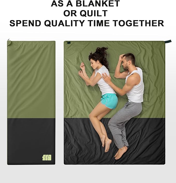 Ultralight Warm Weather Sleeping Bag - Portable, Waterproof, Compact Lightweight, Comfort with Compression Sack - Great for Outdoor Camping, Backpacking & Hiking