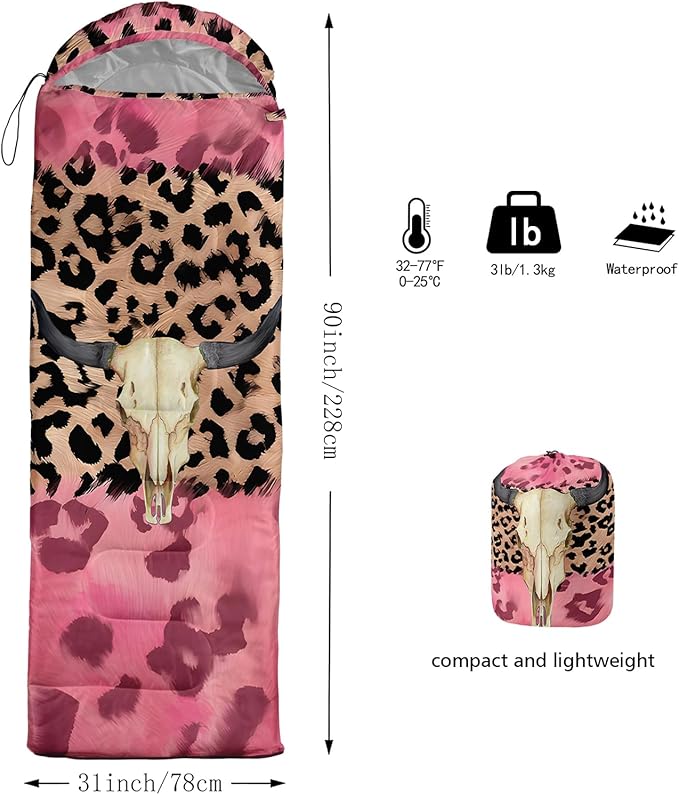 AILONEN Pink Lovely Rabbit Sleeping Bag for Girls Kids Adults,Warm and Cool Weather,Lightweight,Waterproof Backpacking,Cartoon Flowers Printed Bunny Sleeping Bag for Camping