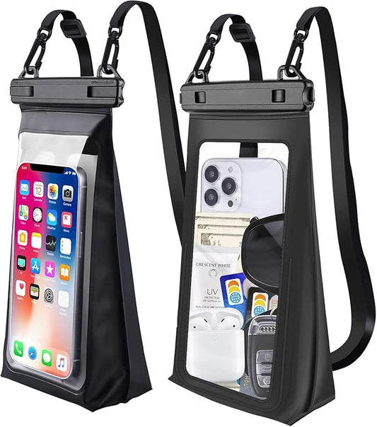 Large Capacity Waterproof Phone Pouch Floating, Waterproof Bag Case for iPhone 15 14 Pro Max 13 12 11 X XR 8 Plus Samsung Up to 6.9'', IPX8 Water Proof Phone Dry Bag for Swimming Kayaking, 1Pack
