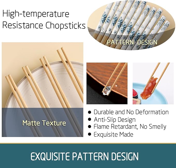 200 Pairs Bamboo Chopsticks - Reusable, Wooden, Disposable, Dishwasher Safe Bulk, 9.4 Inches with Chinese & Japanese Styles,Kapok