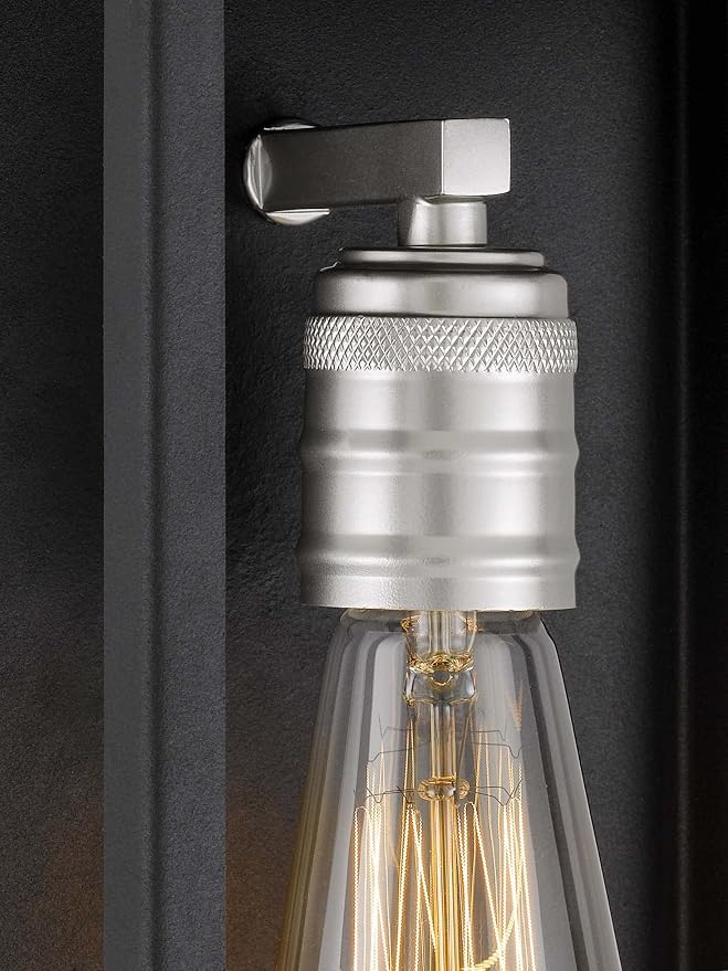 Eva Outdoor Lantern - 1-Light Exterior Wall Fixture with Clear Glass Shade, Matte Black Finish, Weather Resistant for Entryway, Doorway, Corridor, Balcony