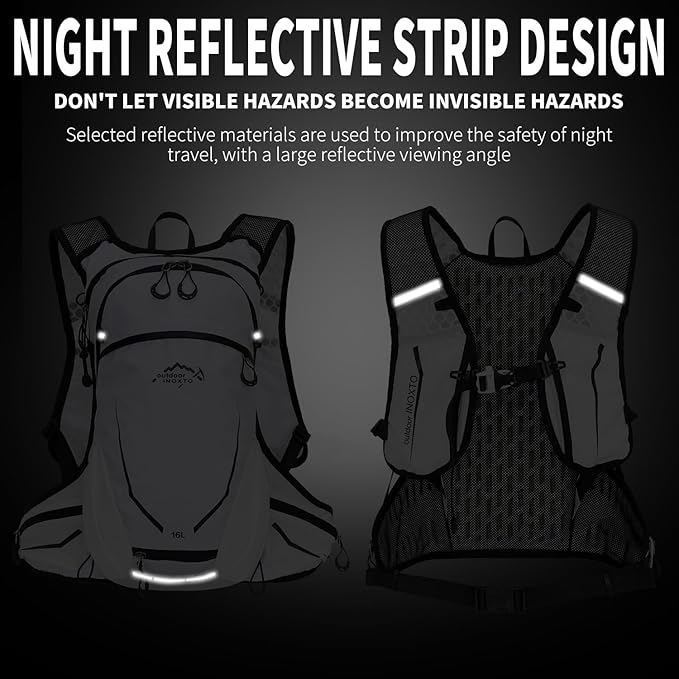 16L Hydration Backpack with Free 2-Liter Water Bladder,The Lightweight Hydration Pack for Cycling, Hiking, Skiing