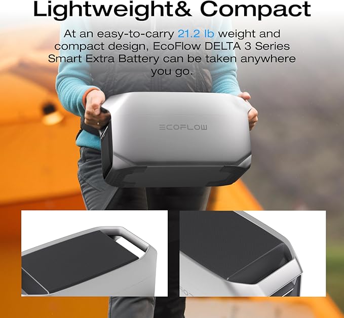 EF ECOFLOW Delta 3 Series Smart Extra Battery, 1024Wh LiFePO4 Expansion Battery for Power Station Delta 2/Delta 3/Delta 3 Plus/Delta 3 1500