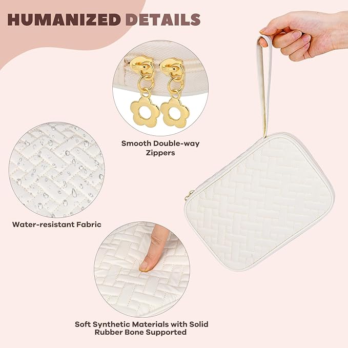 Electronics Organizer Travel Case, Charger Bag Cord Organizer Travel, Compact Tech Pouch Cable Organizer Bag for Charger, Cords, Phone, Headphones, Flash Drive, SD Card (Beige, Small-Single Layer)