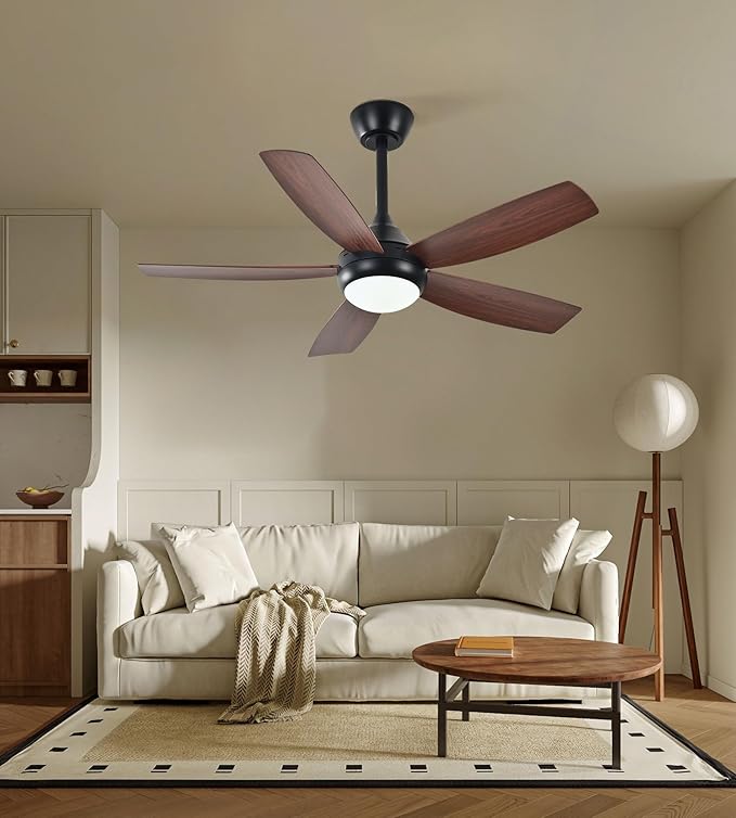 Ceiling Fans with Lights and Remote Control, 42 Inch Ceiling Fan with Light for Bedroom Living Room and Patio, Quiet 6 Speeds DC Reversible, Dimmable, Noiseless, Low Profile Ceiling Fans