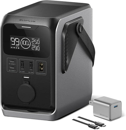 EF ECOFLOW Trail 300 DC Portable Power Station with 30W USB C Charger, 288Wh LiFePO4 Power Bank, Solar Generator, for Camping, Travel, and Emergency Power