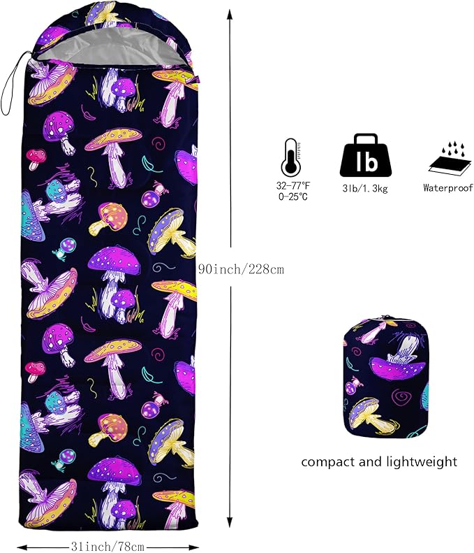 BSNTHO Camping Sleeping Bags,3 Season Warm & Cool Weather,Lightweight,Waterproof Sleeping Bags for Adults & Kids,Traveling,and Outdoors,Camping Gear Equipment