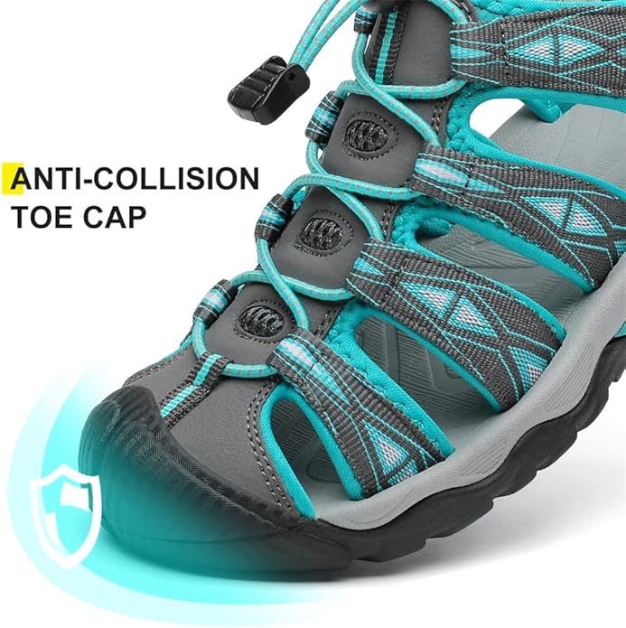 Dannto Women's Sport Hiking Sandals Closed Toe Outdoor Athletic Walking Sandal Lightweight Summer Water Shoes
