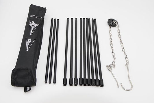 41' Aluminum Campfire Tripod,Portable Outdoor FIRE Tripod with 4-Section Adjustable higth,Adjustable Chain,Lightweight for Camping