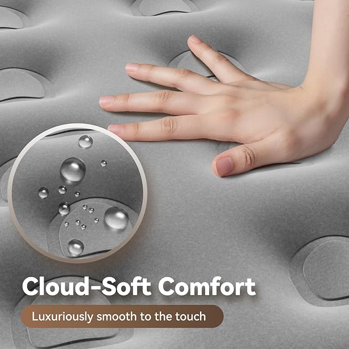 DIVON Twin Air Mattress with Built in Pump Raised, 2 Min Self Inflatable Mattress, 18’’ Blow up Mattress for Adults, 330 LBS Portable Air Bed for Guest, Camping, Travel & Floor, Dark Blue