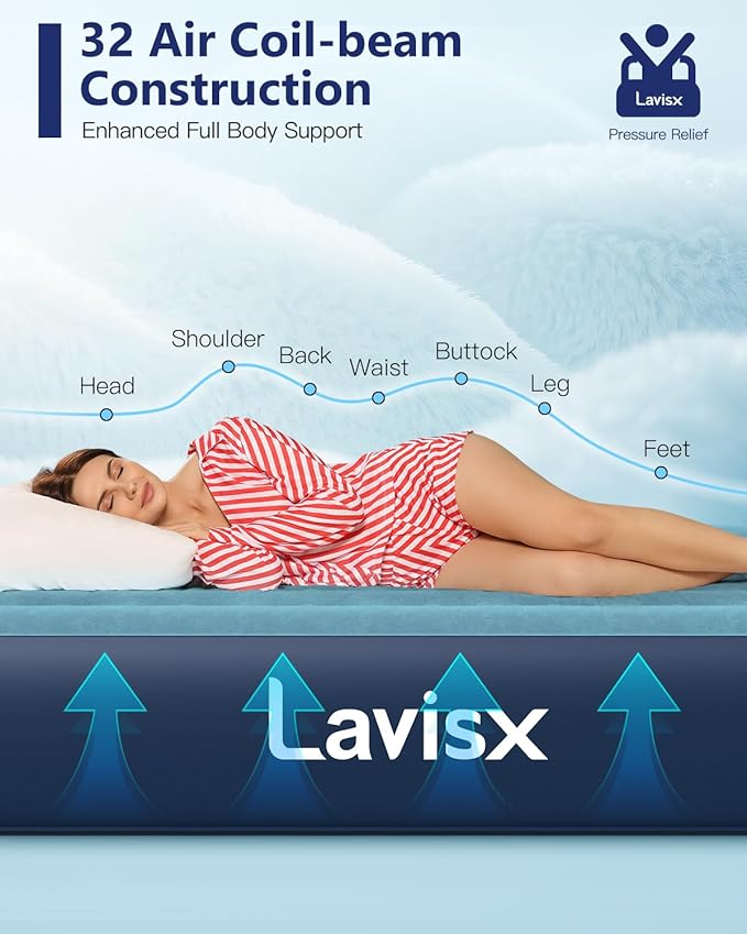 Twin Air Mattress with Built in Pump 13" Blow Up Mattress Raised Air Bed, 3 Mins Quick Self Inflatable with Storage Bag for Guest and Home