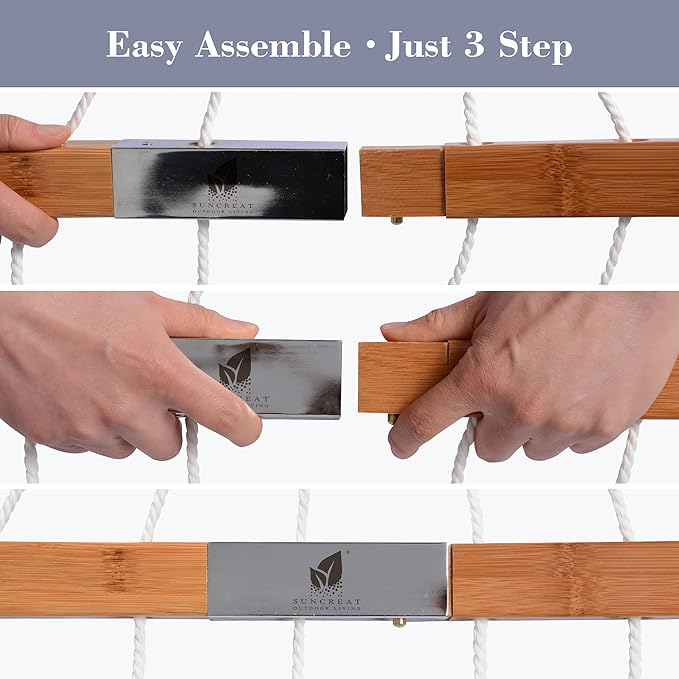 SUNCREAT Hammocks Outdoor Hammock with Stand, 450 lbs Capacity, 2 Person Hammock with Stand, Gray Drops