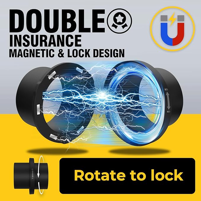 4" Joinerjetly Magnetic Dust Collection Starter Kit for Dust Collectors, Fast Connect Dust Hose to Machinery Port, Dust Collector/Vacuum Fittings 1P