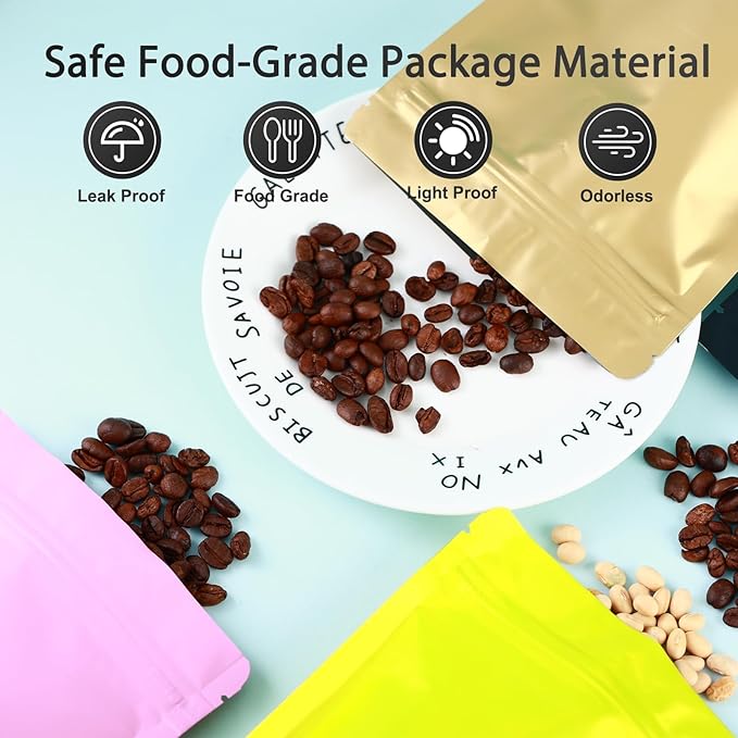 200 Pcs Mylar Bags for Food Storage 4x6 Smell Proof Bag Stand Up, Foil Resealable Bags for Food, Freeze Dried Candy Packaging Sealable Pouch Jewelry Bracelet Pouch for Small Business, Pink