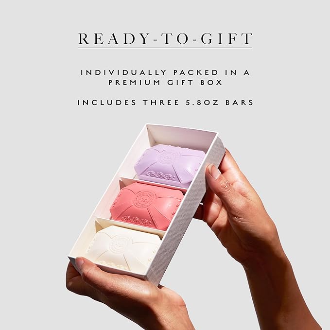 Caswell-Massey Natural Bar Soap Gift Set - Almond Scent - Triple-Milled Moisturizing Body Soap Bars for Men & Women, Plant-Based Formula for Soft Skin, Made in USA, 3 x 5.8 oz