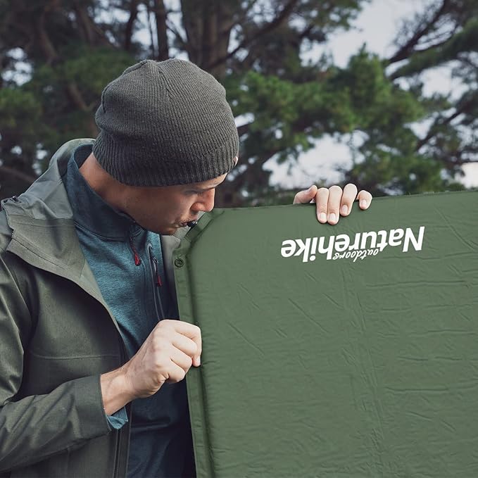 Naturehike Foam Self Inflating Sleeping Pad, 2 inch Thick Sleeping Pad for Camping, Durable Camping Mattress Connectable with Multiple, Lightweight Sleeping Mats for Backpacking, Tent, Hammock, Hiking