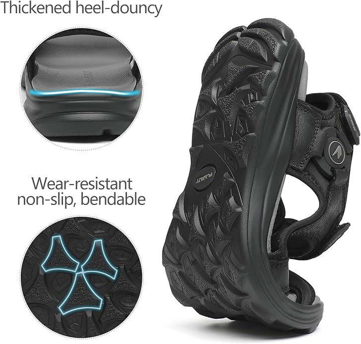 FLARUT Men's Sport Sandals Outdoor Hiking Sandal Open Toe Walking Sandals for Summer Beach Water Shoes