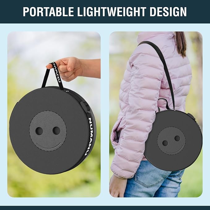 2025 Upgraded Collapsible Stool, Max 620lb, Height Adjustable Retractable Telescopic Seat, Portable Folding Stool, Travel Chair, Foldable Camping Seat or Footrest for Camping & Outdoors, 18" H