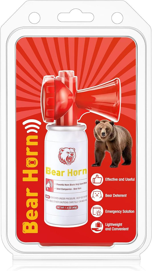 Bear Horn to Scare Bears 1.4oz, Very Loud 120dB Bear Air Horns for Safety for Hiking, Heard Up to 1/2 Mile Away, Bear Spray Self Defense, Blow Horn to Scare Wild Animals, Bear Alarm